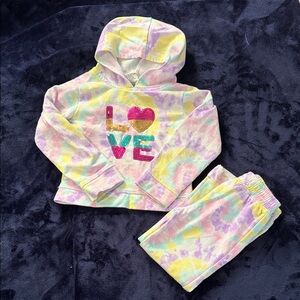 Kids Tie-Dye Hoodie & Jogger Set - Pastel Love